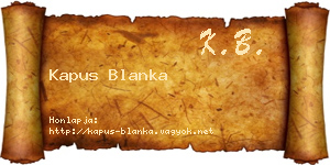Kapus Blanka névjegykártya